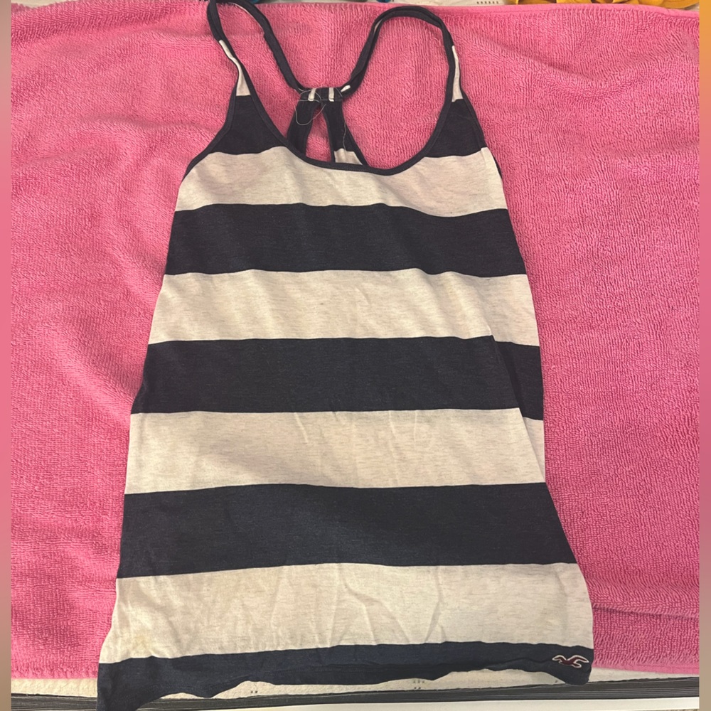 Hollister striped tank top. Blue & white. Barely worn, good condition. US size M